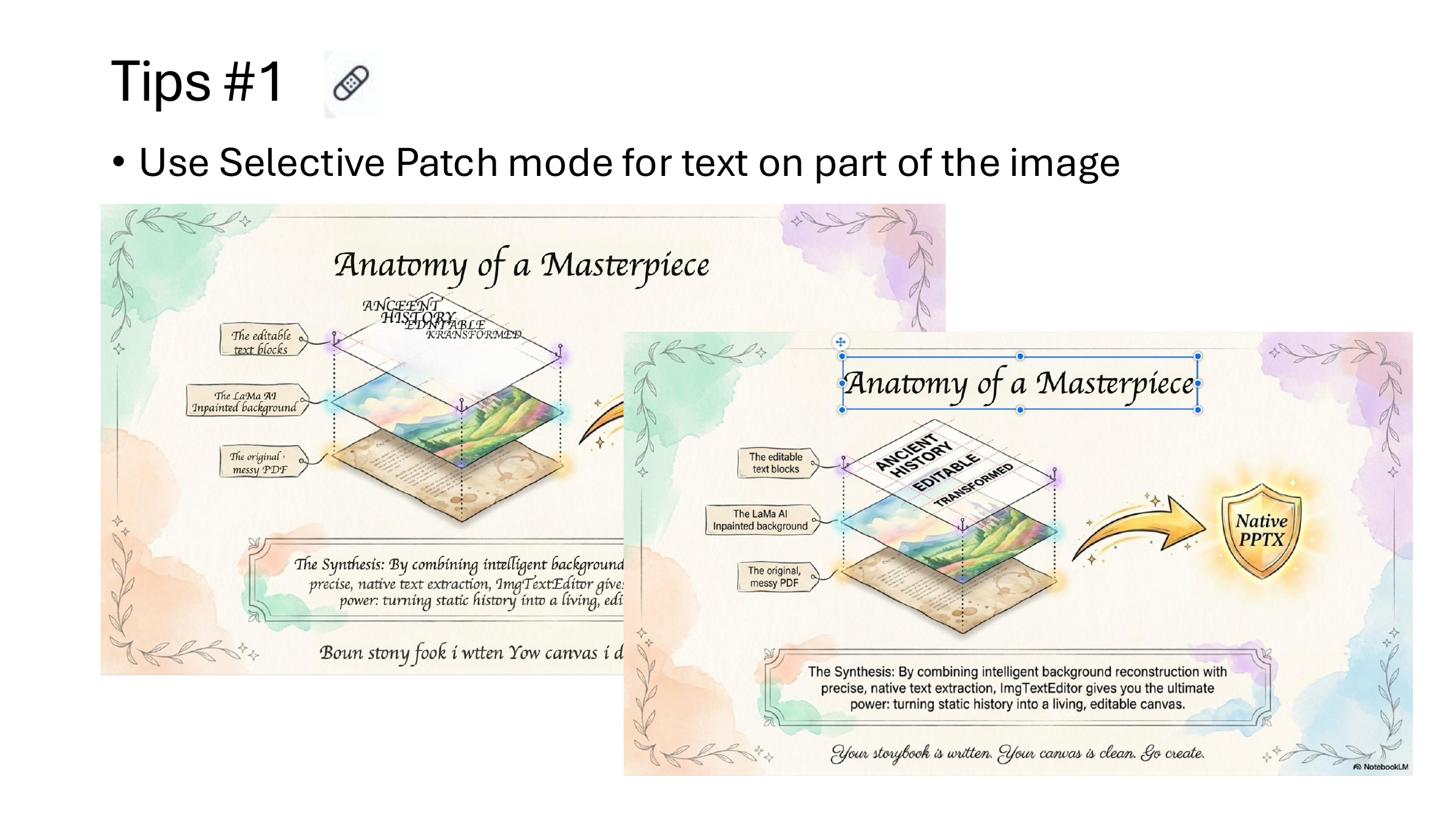 Artistic guide to Selective Patch and Area Inpaint modes