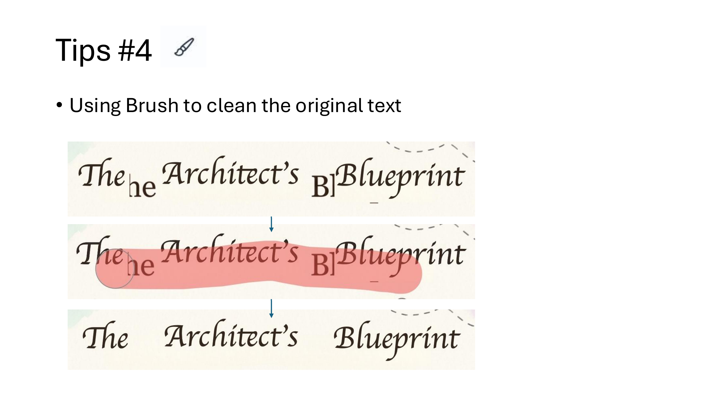 Using the manual brush and palette tools for cleanup