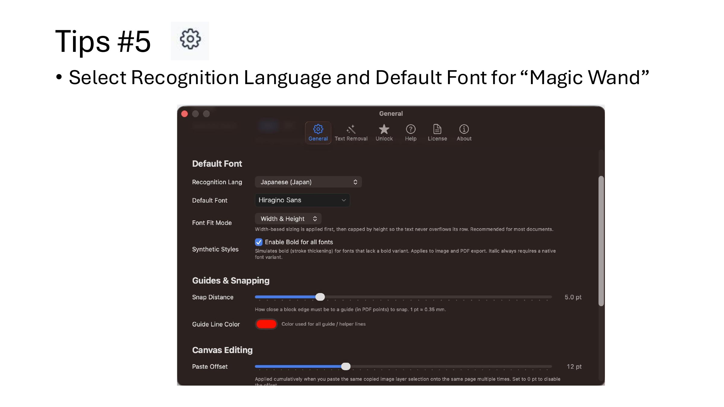 Configuring recognition settings and workspace properties