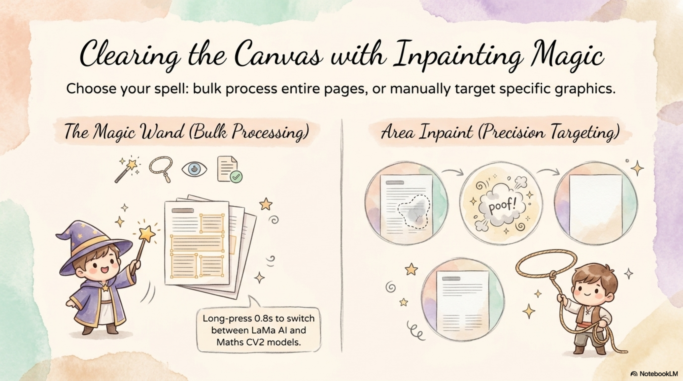 Inpainting Magic: Using the Magic Wand and Area Inpaint tools to clear the canvas